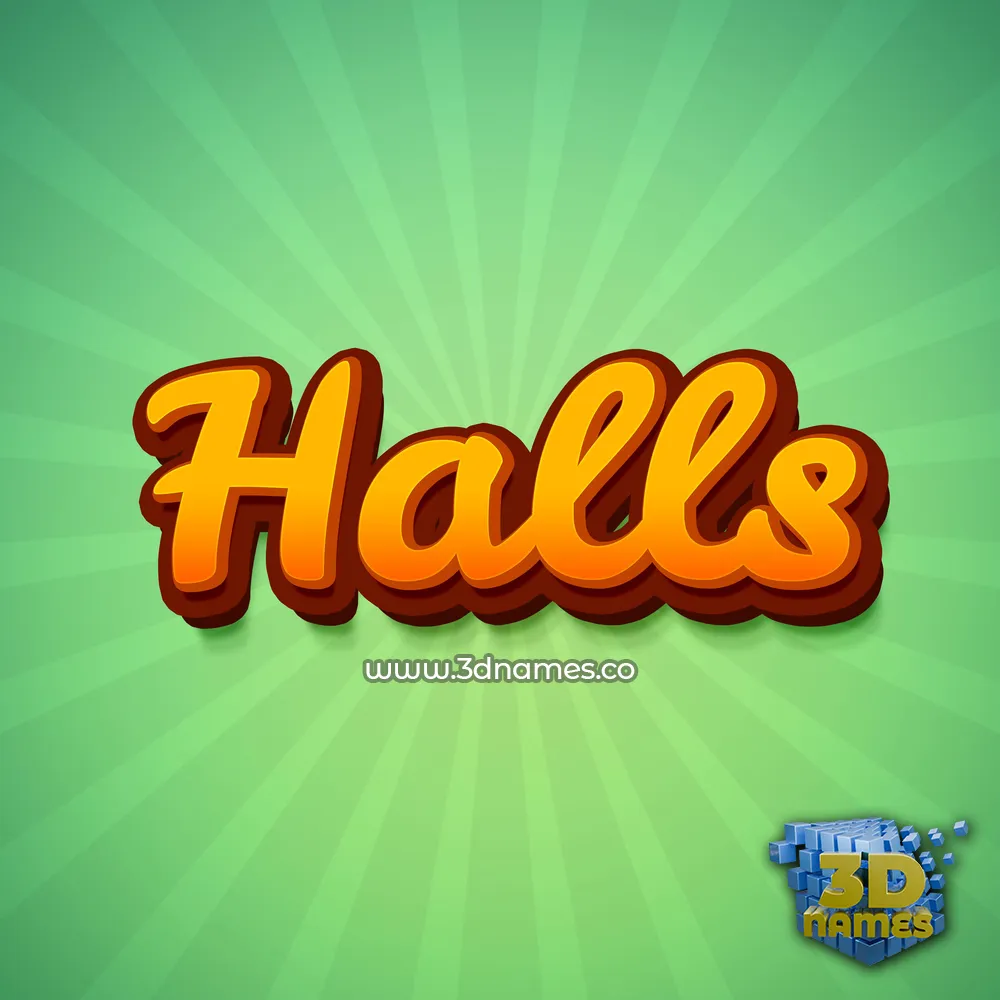halls in Green Rays style - 3D name wallpaper