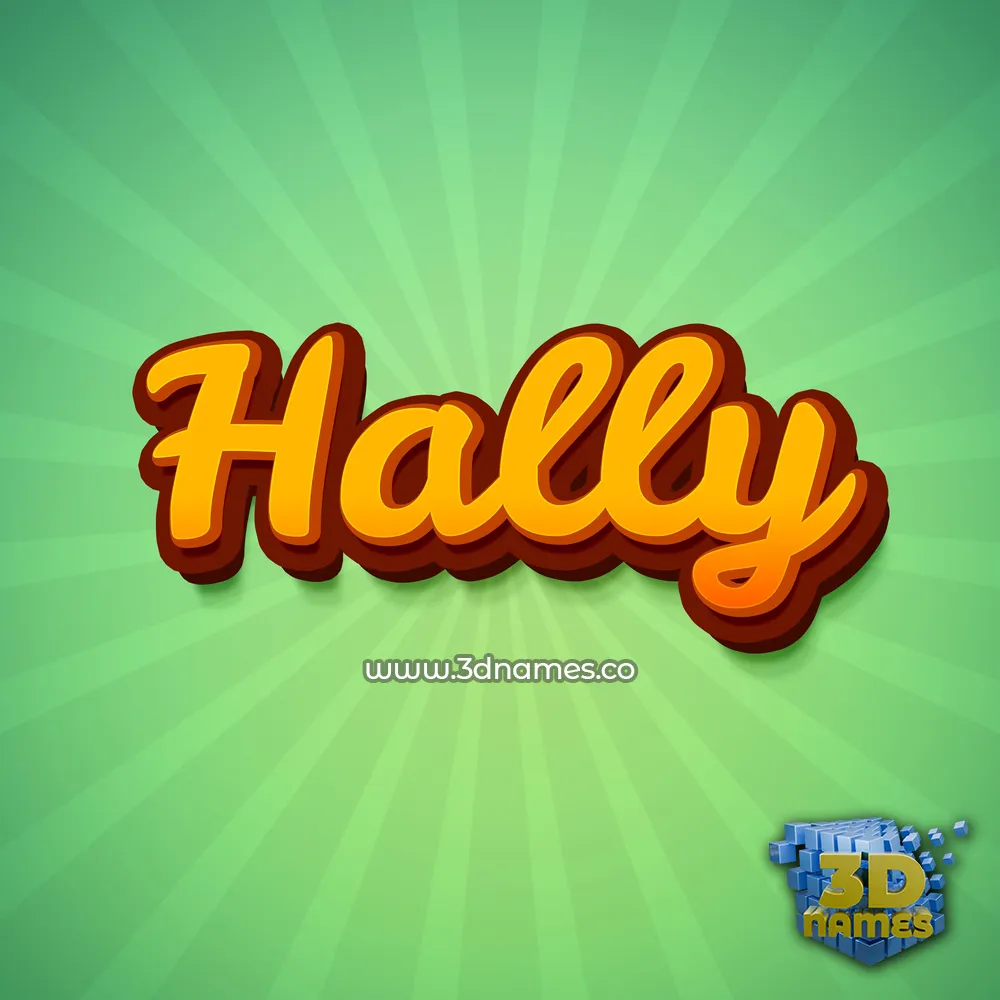 hally in Green Rays style - 3D name wallpaper