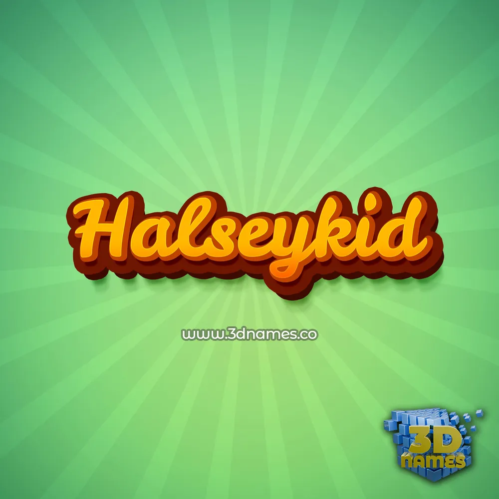 halseykid in Green Rays style - 3D name wallpaper