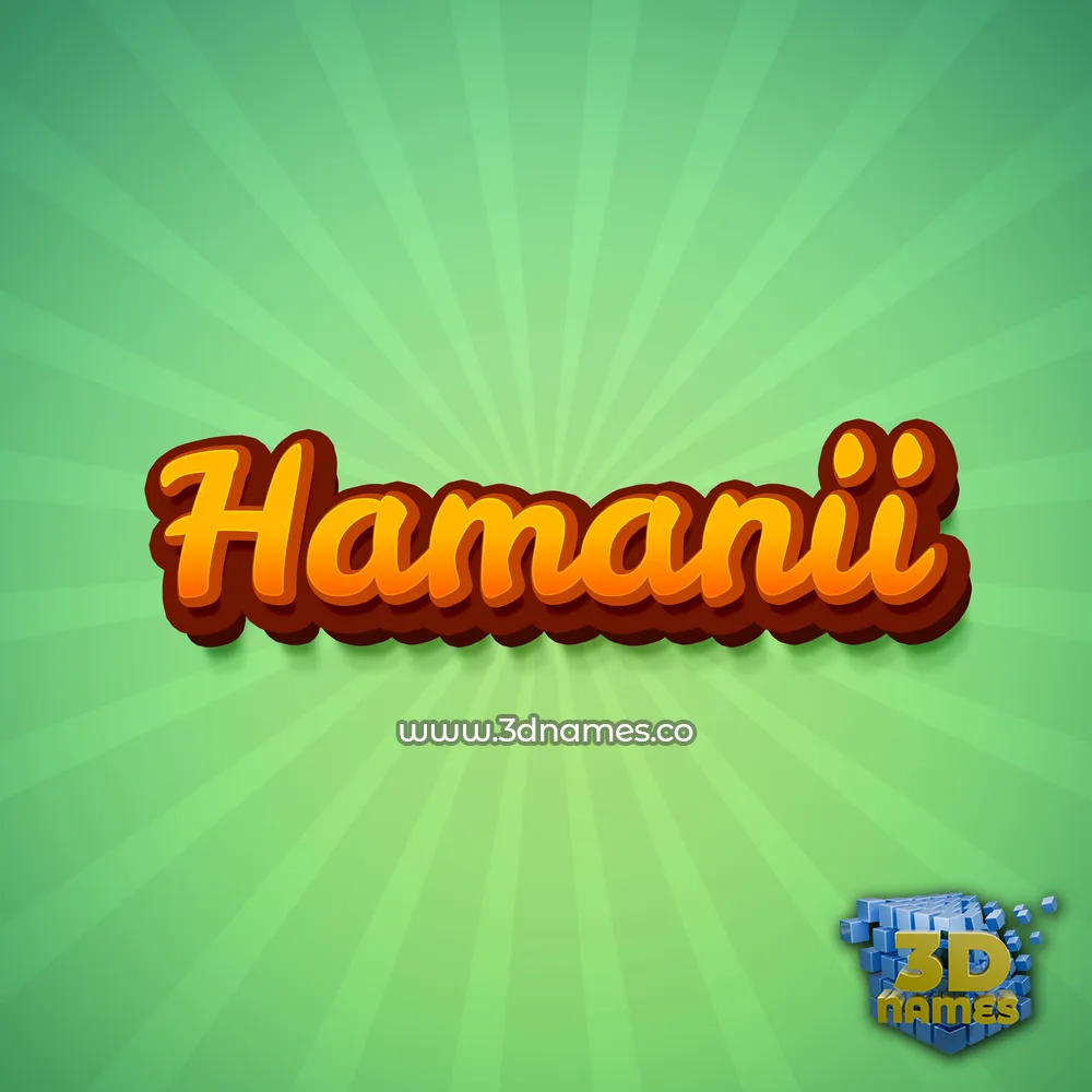 hamanii in Green Rays style - 3D name wallpaper