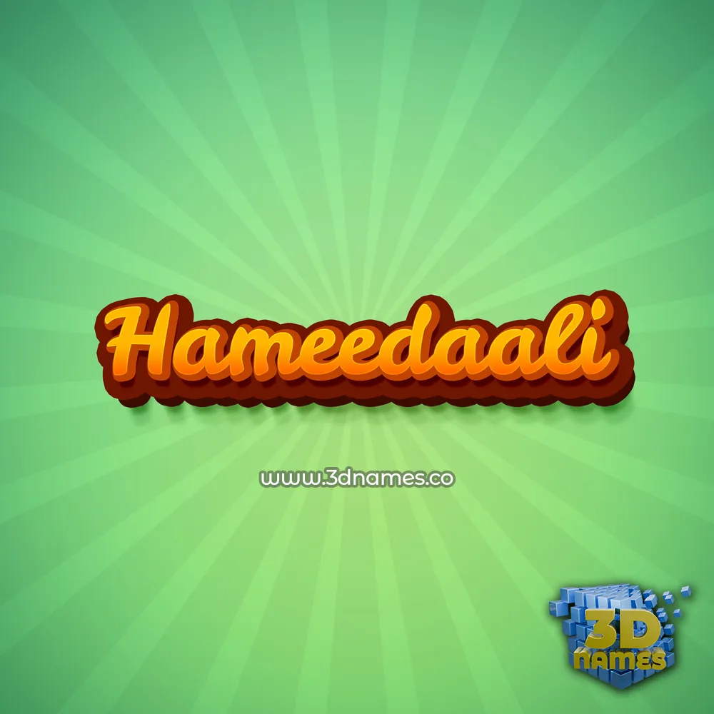 hameedaali in Green Rays style - 3D name wallpaper