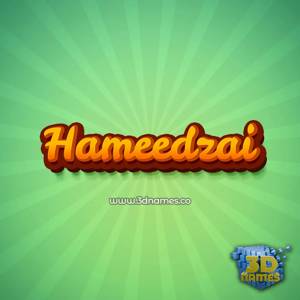 hameedzai in Green Rays style - 3D name wallpaper