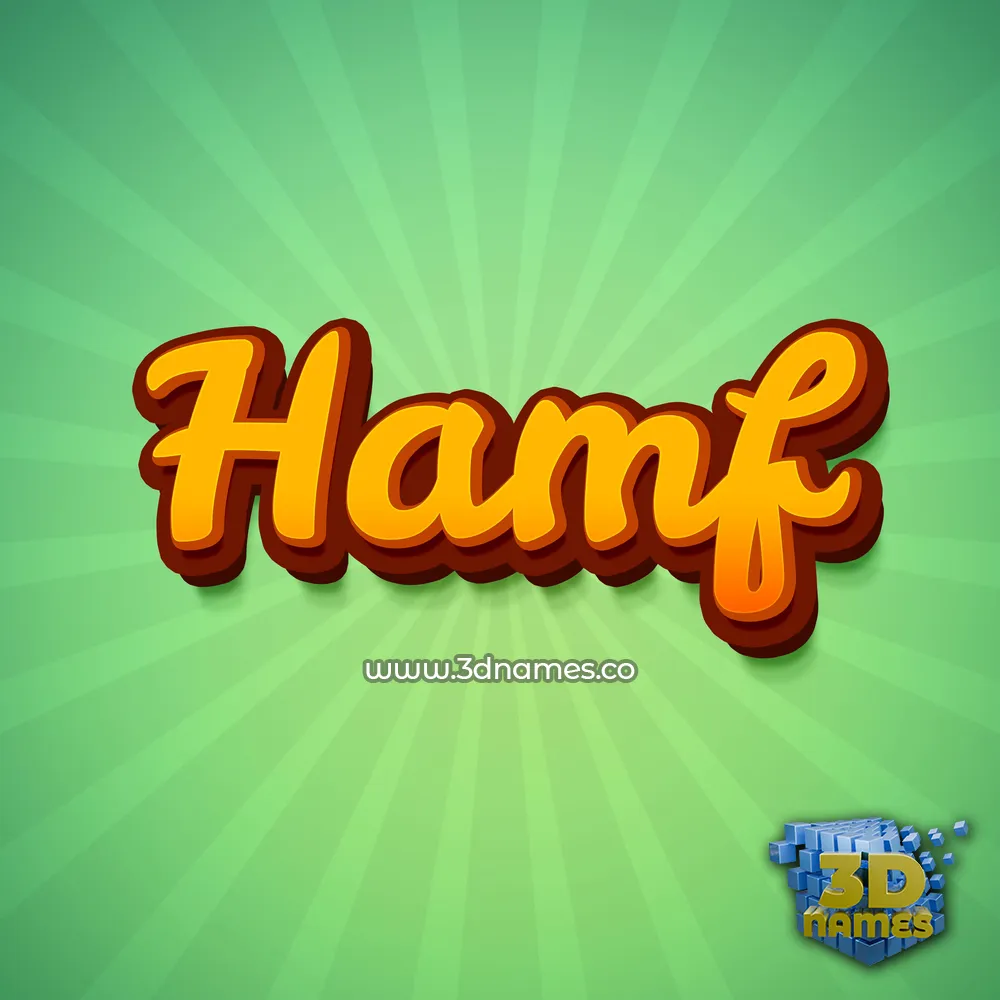 hamf in Green Rays style - 3D name wallpaper