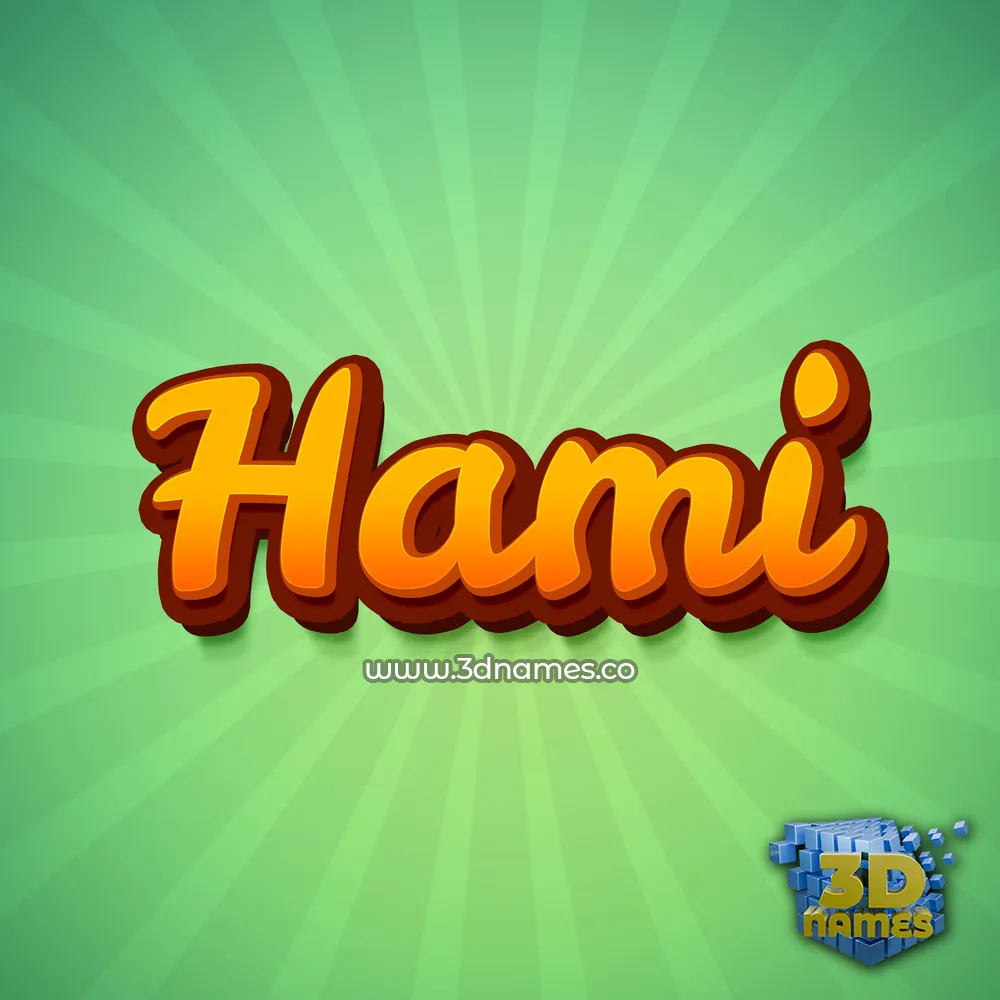 hami in Green Rays style - 3D name wallpaper