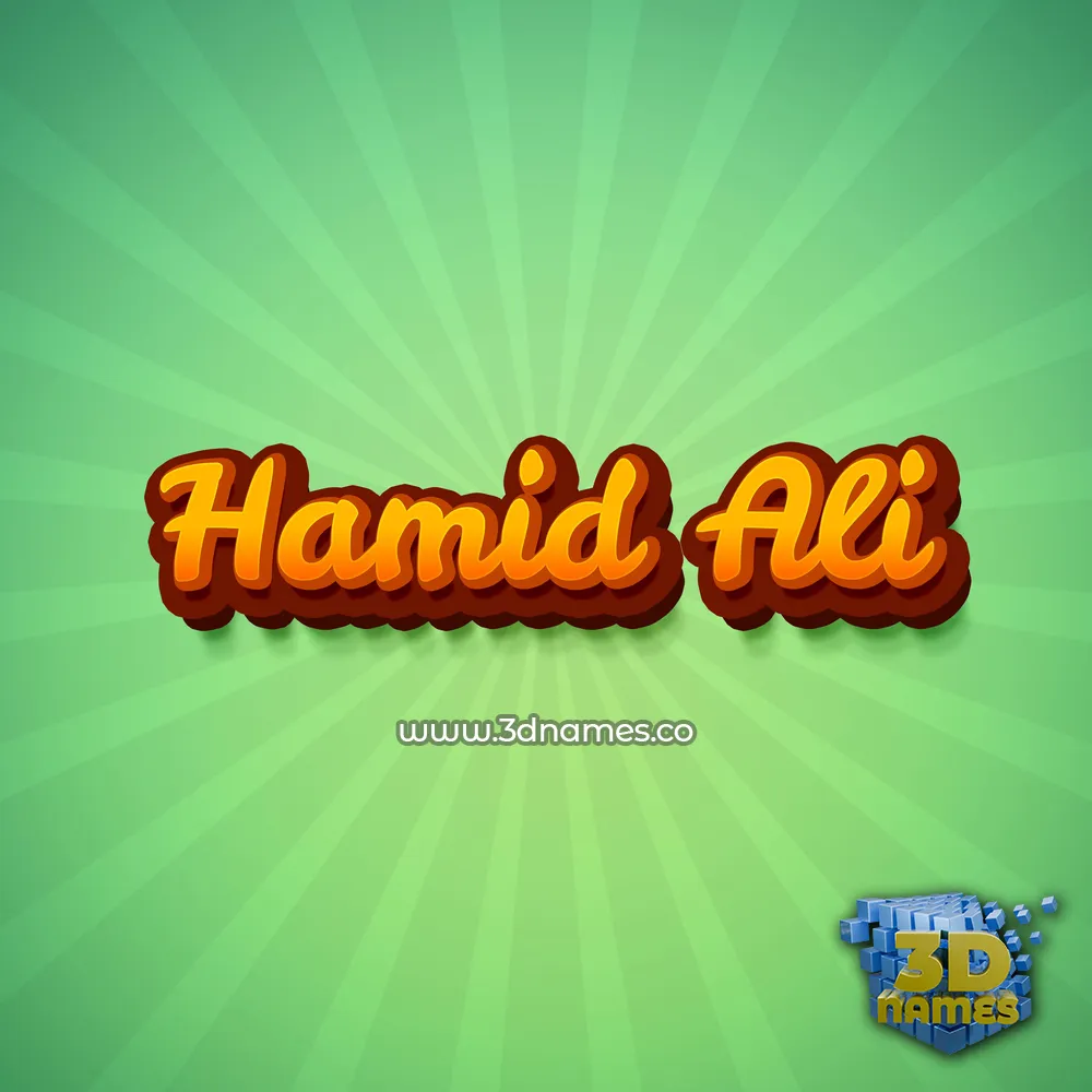 hamid ali in Green Rays style - 3D name wallpaper