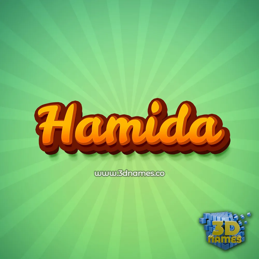 hamida in Green Rays style - 3D name wallpaper