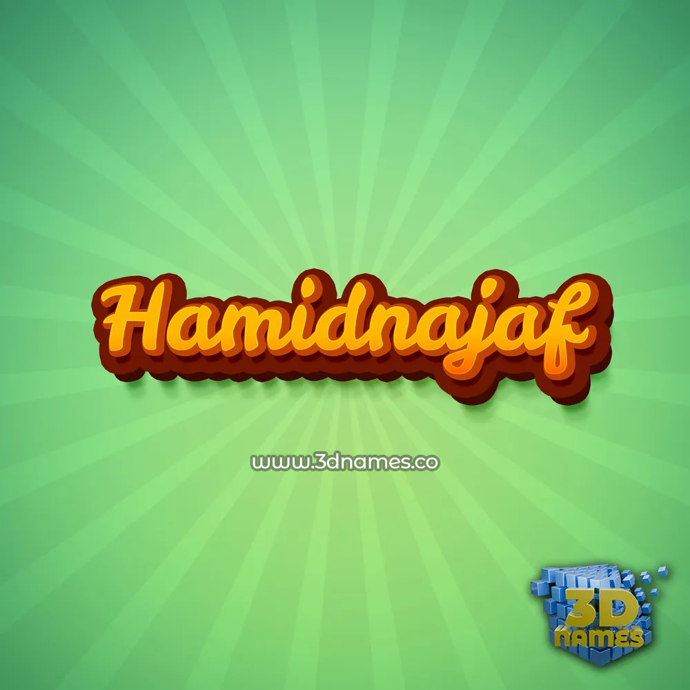 hamidnajaf in Green Rays style - 3D name wallpaper