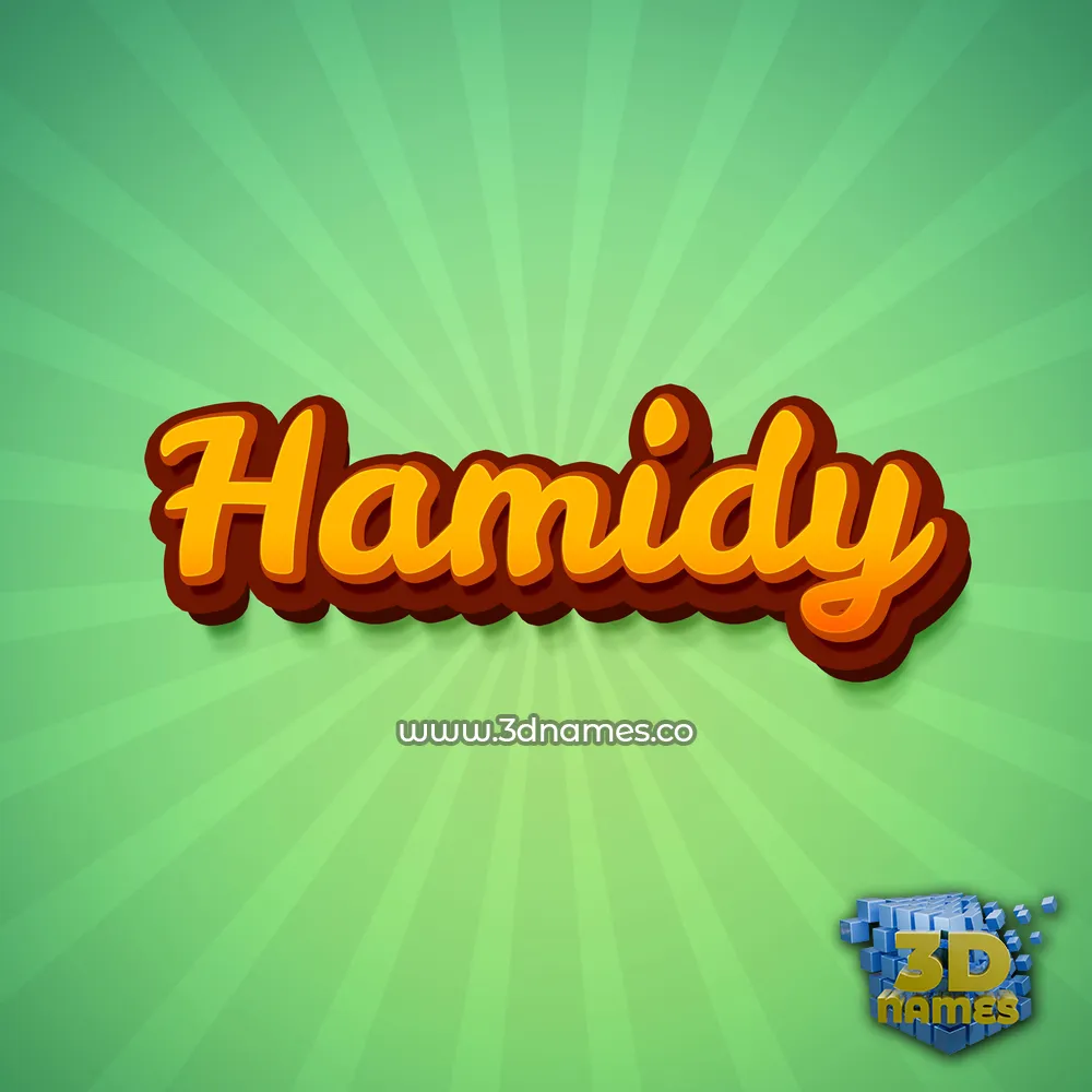 hamidy in Green Rays style - 3D name wallpaper