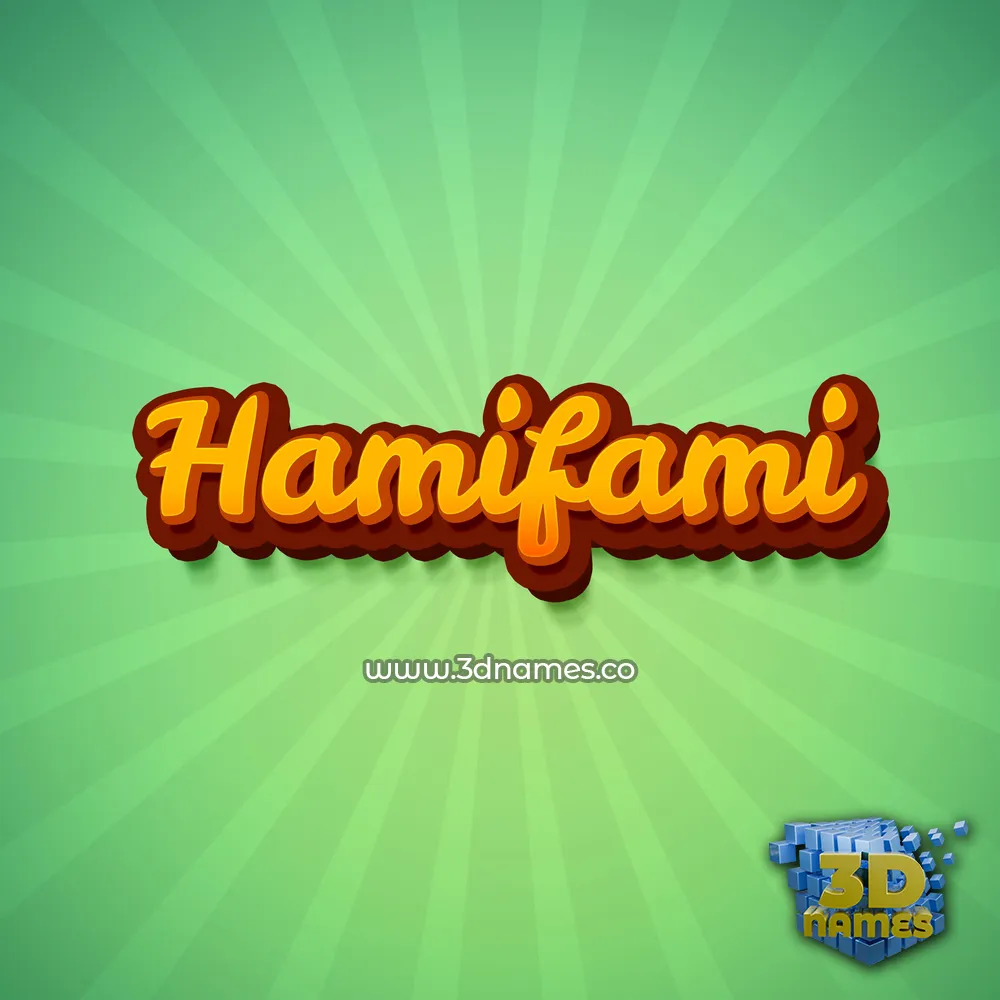 hamifami in Green Rays style - 3D name wallpaper