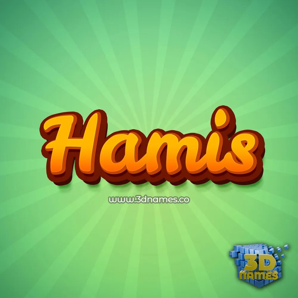 hamis in Green Rays style - 3D name wallpaper