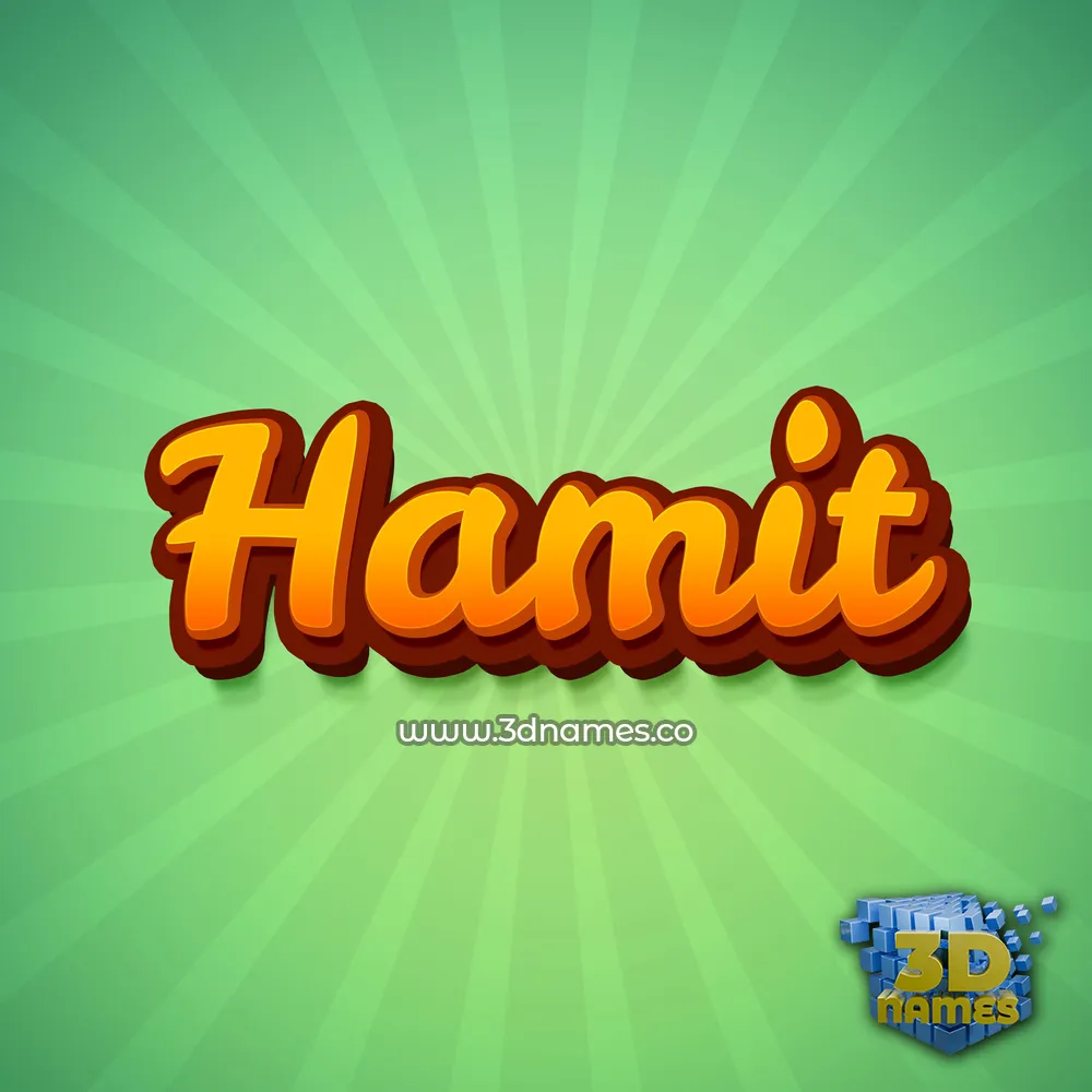 hamit in Green Rays style - 3D name wallpaper