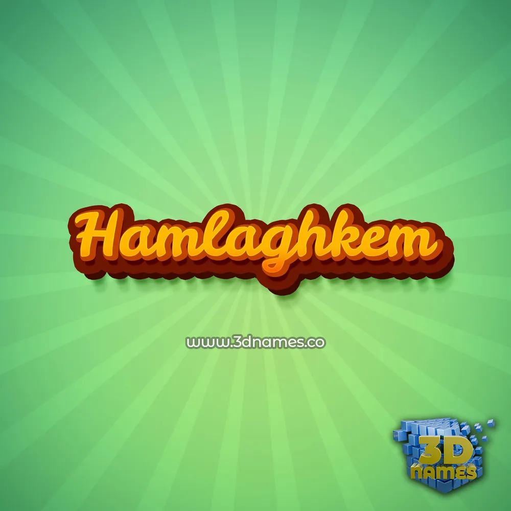 hamlaghkem in Green Rays style - 3D name wallpaper