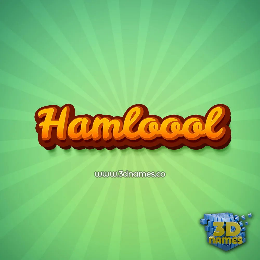 hamloool in Green Rays style - 3D name wallpaper