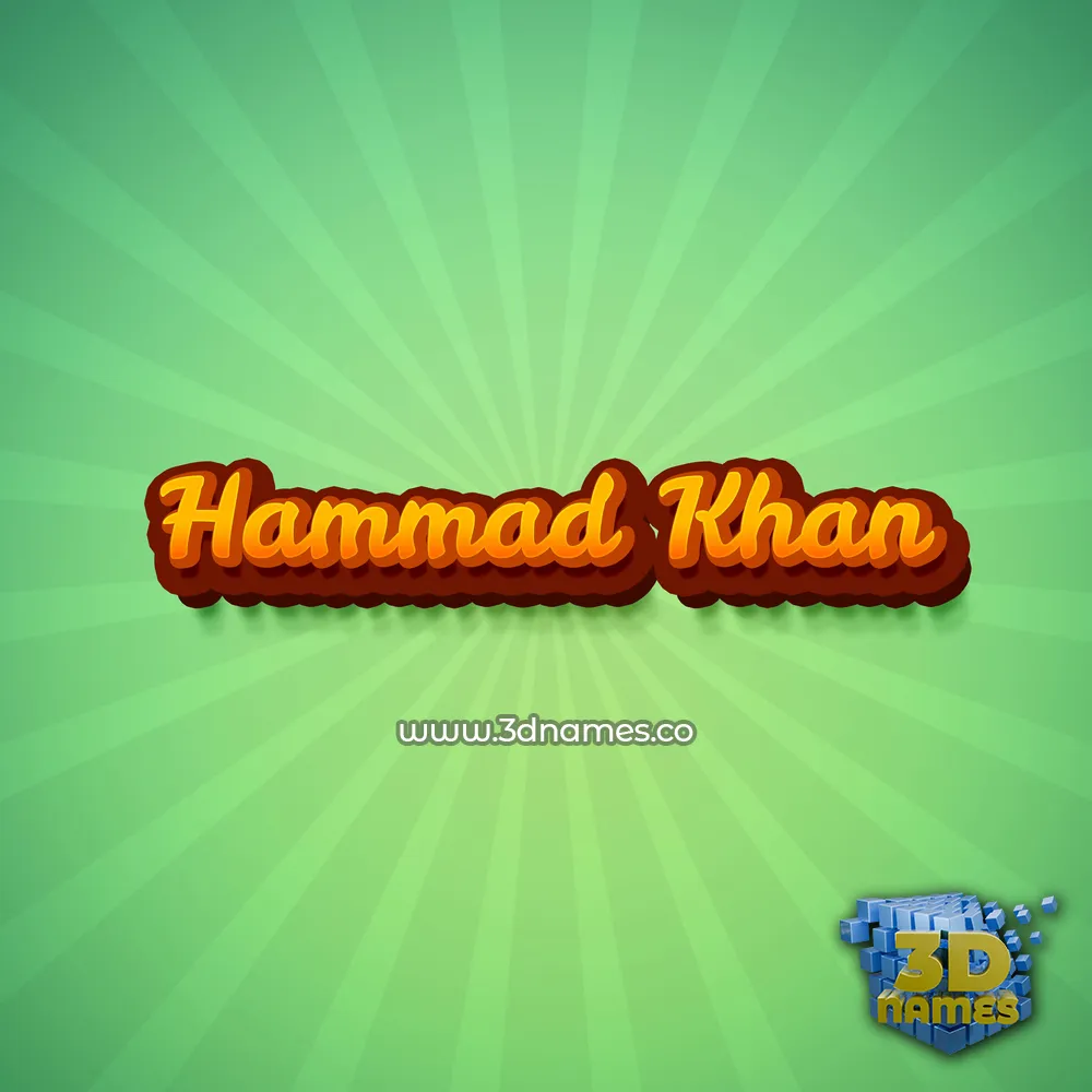 hammad khan in Green Rays style - 3D name wallpaper