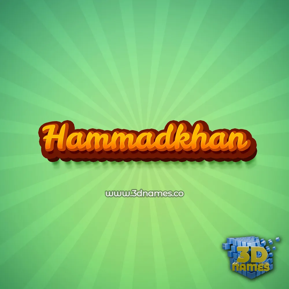 hammadkhan in Green Rays style - 3D name wallpaper