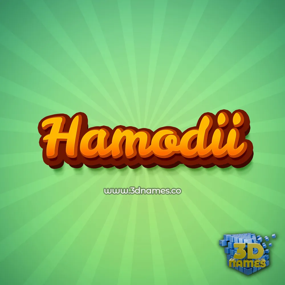 hamodii in Green Rays style - 3D name wallpaper