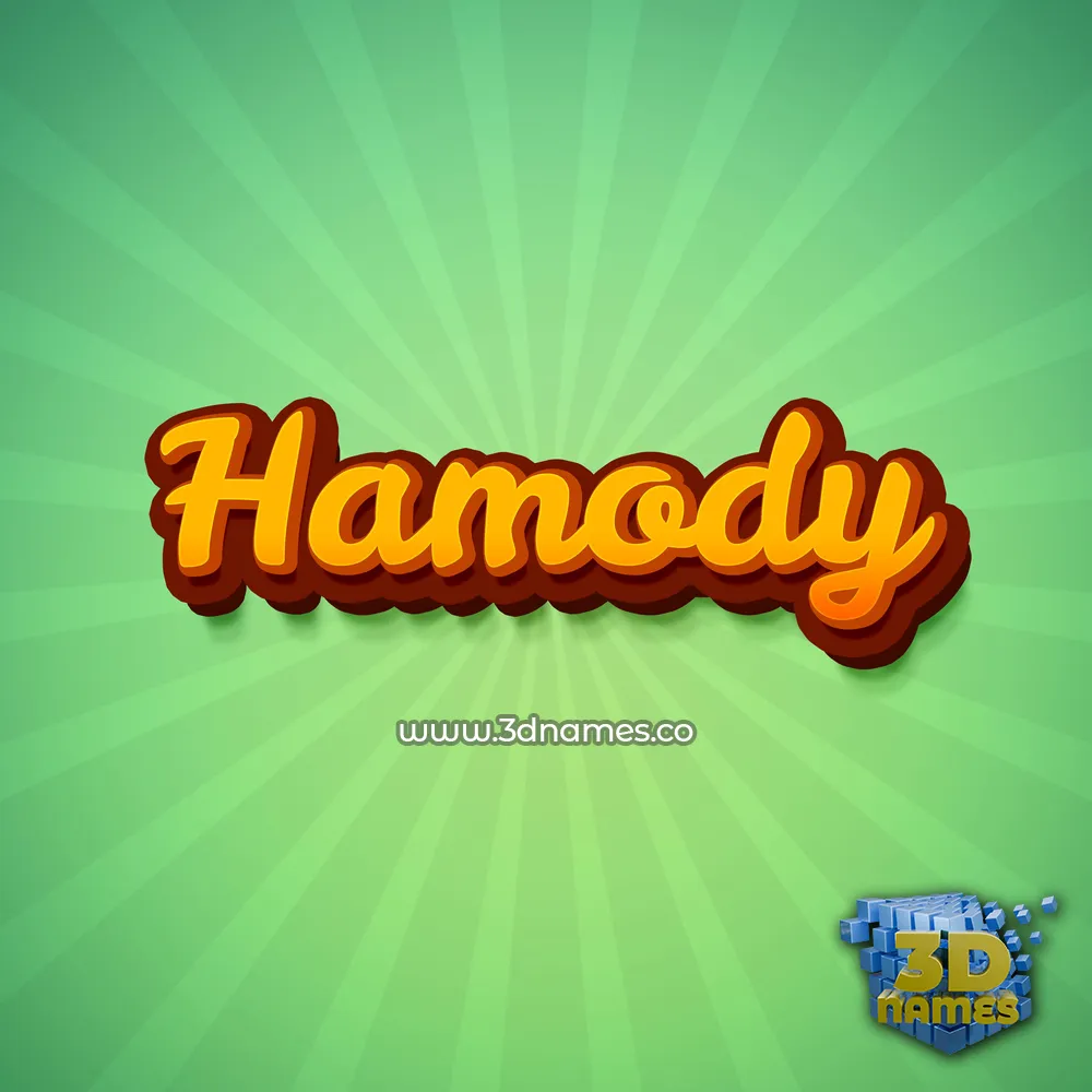 hamody in Green Rays style - 3D name wallpaper