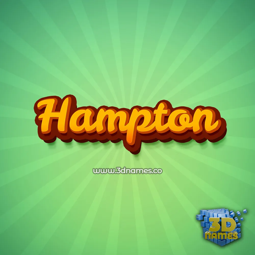 hampton in Green Rays style - 3D name wallpaper