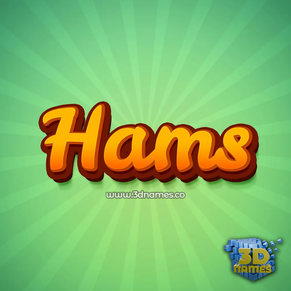 hams in Green Rays style - 3D name wallpaper