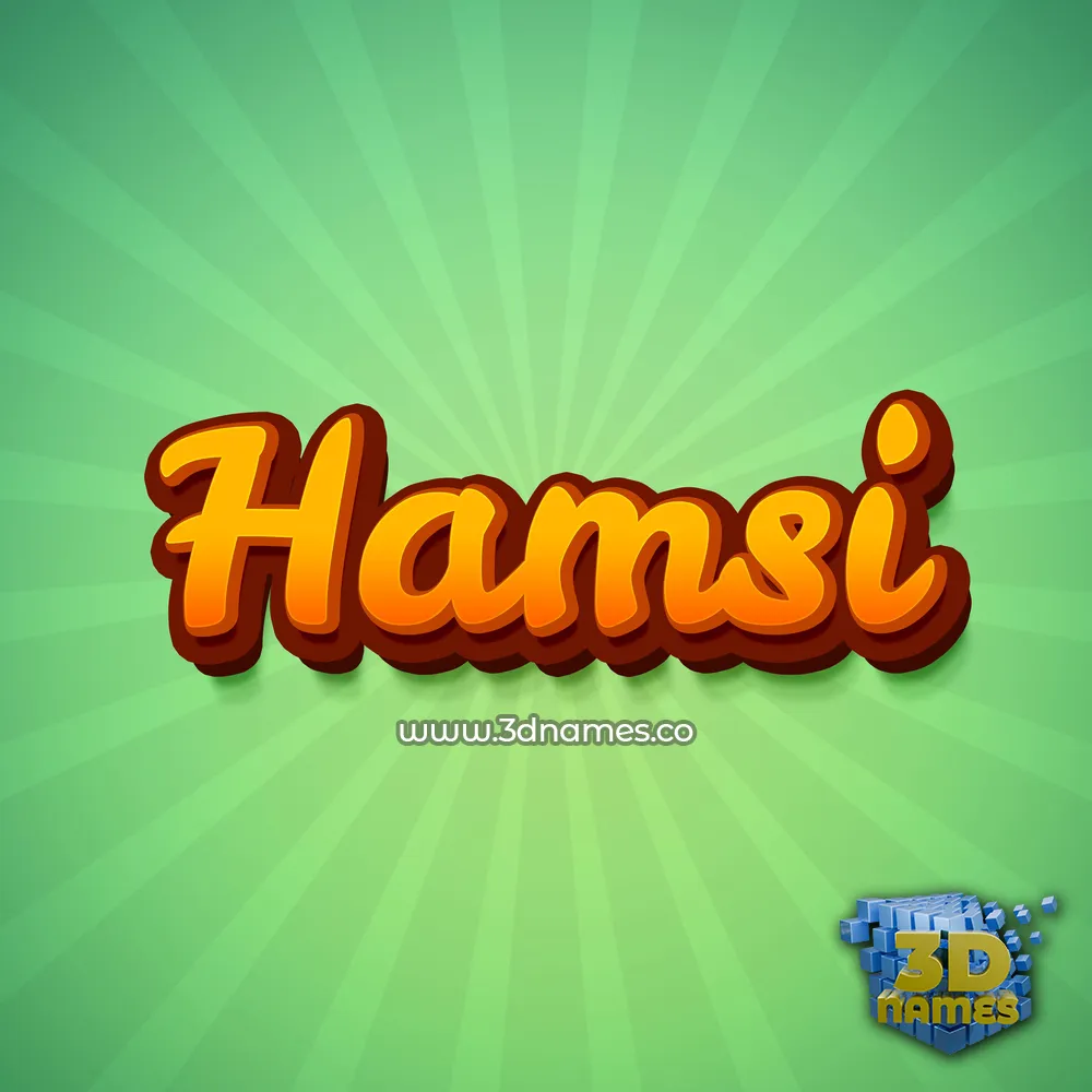 hamsi in Green Rays style - 3D name wallpaper