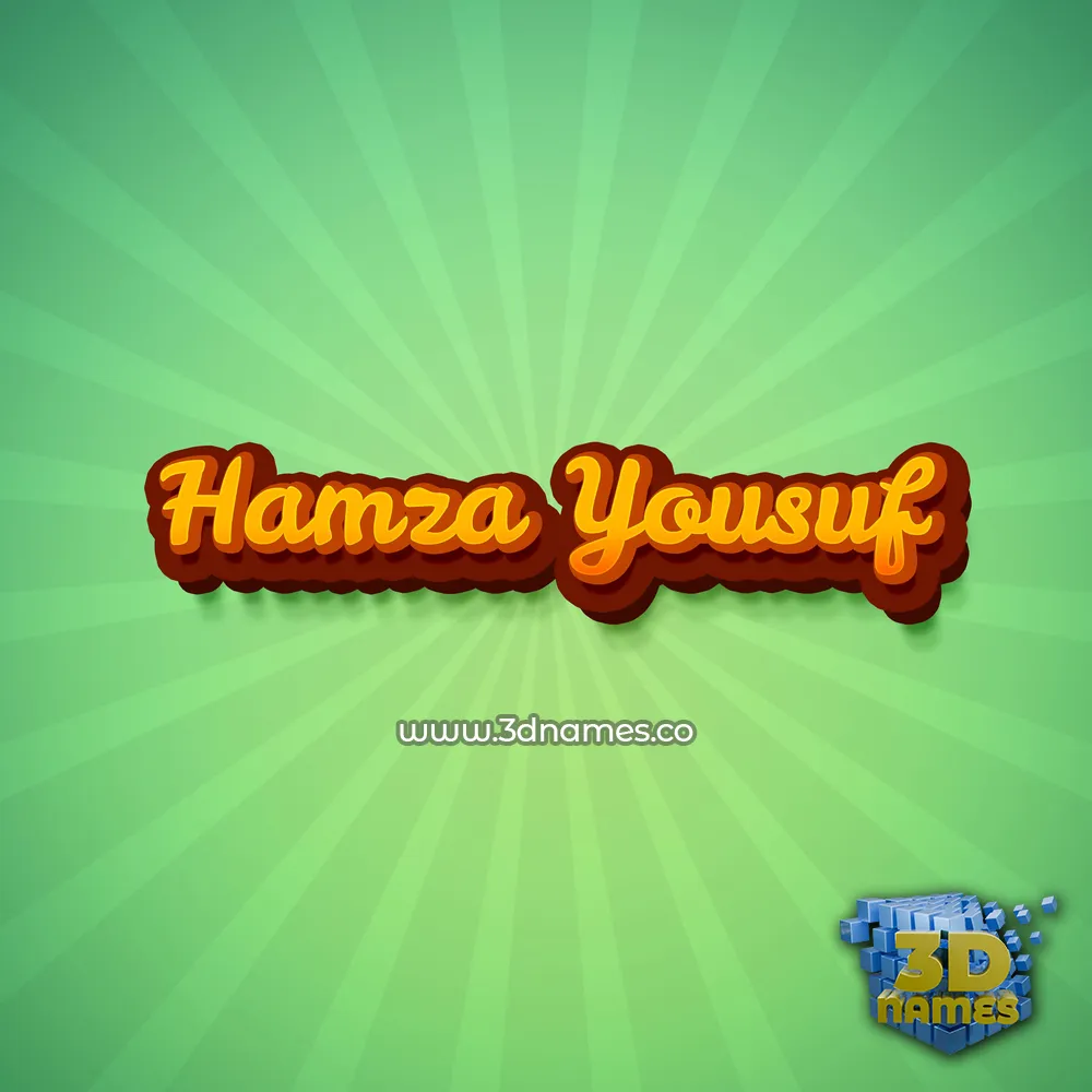 hamza yousuf in Green Rays style - 3D name wallpaper