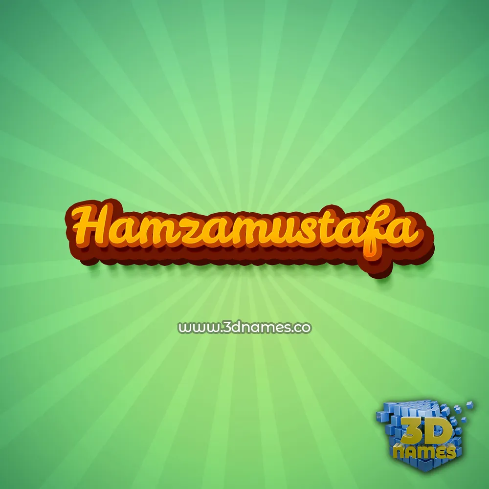 hamzamustafa in Green Rays style - 3D name wallpaper