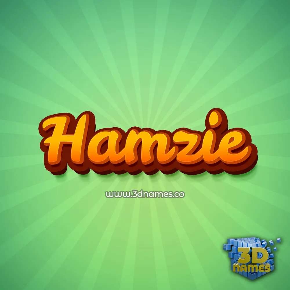 hamzie in Green Rays style - 3D name wallpaper