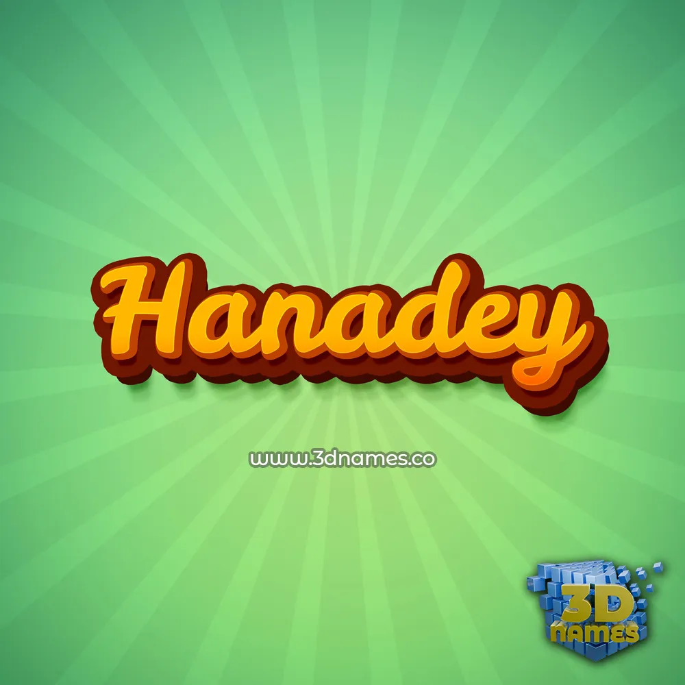 hanadey in Green Rays style - 3D name wallpaper