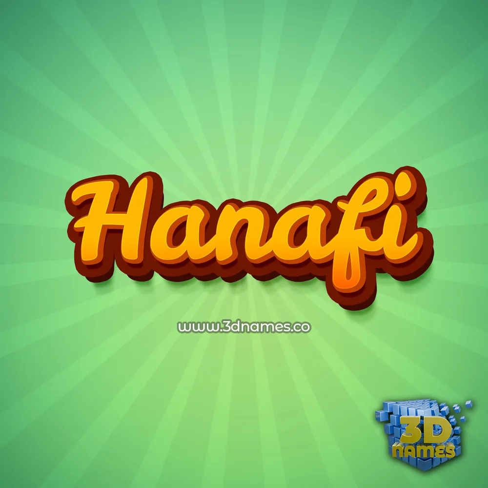 hanafi in Green Rays style - 3D name wallpaper
