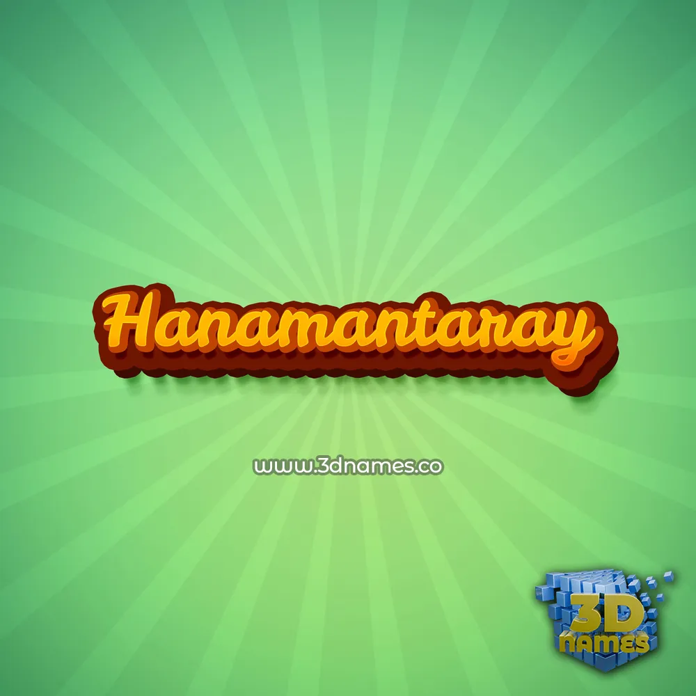 hanamantaray in Green Rays style - 3D name wallpaper