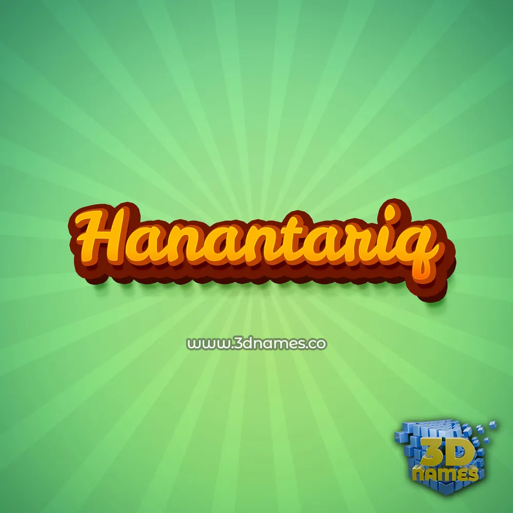 hanantariq in Green Rays style - 3D name wallpaper