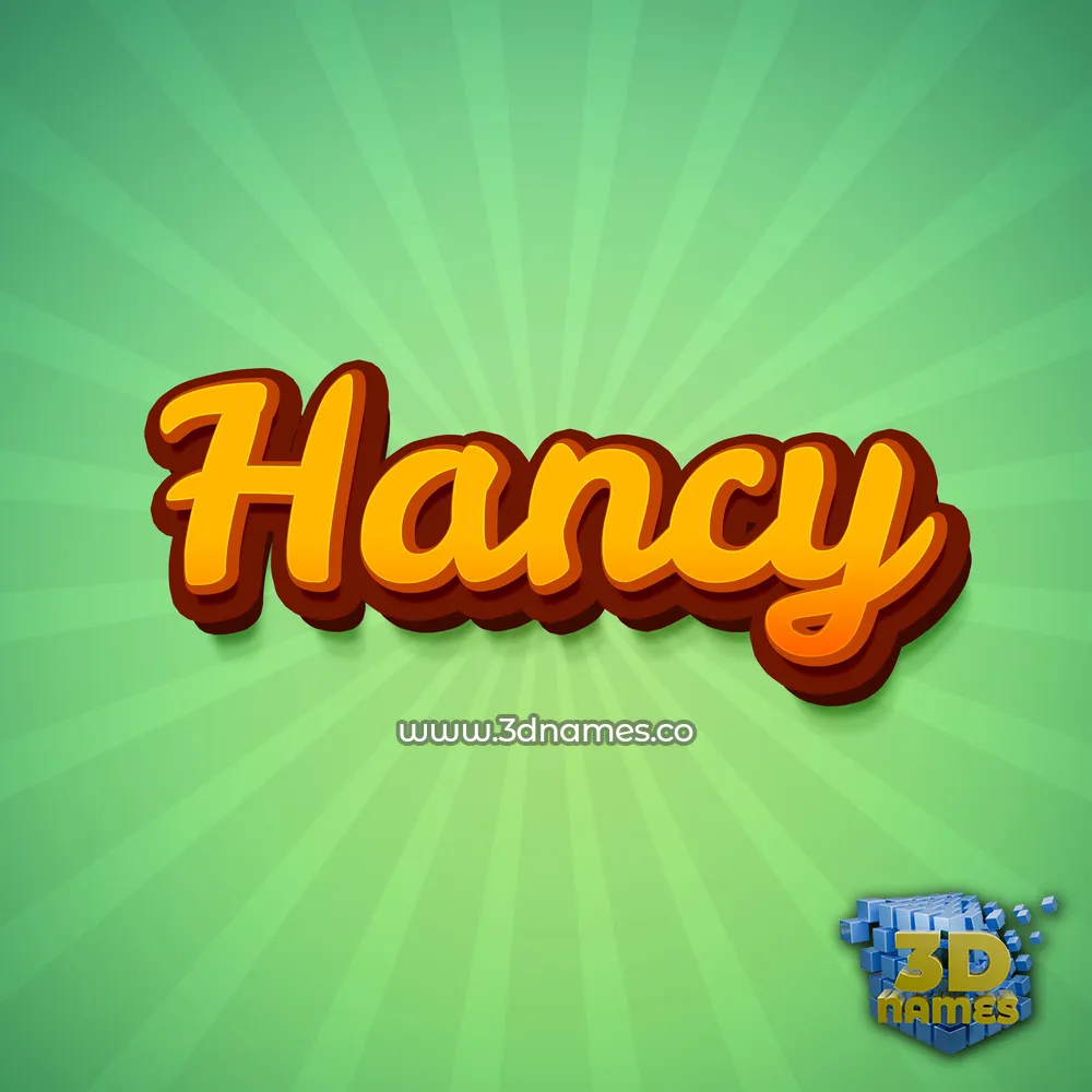 hancy in Green Rays style - 3D name wallpaper