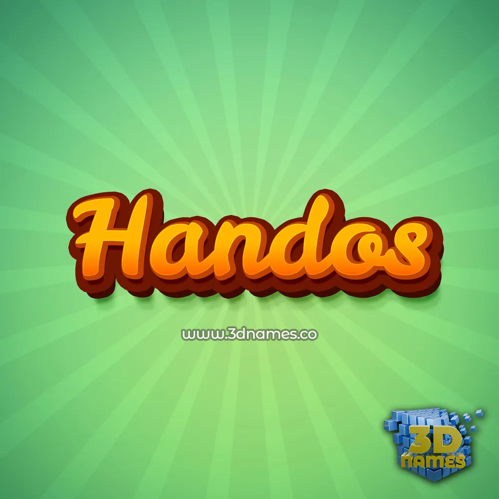 handos in Green Rays style - 3D name wallpaper
