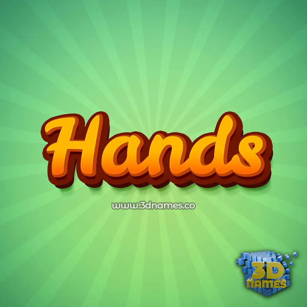 hands in Green Rays style - 3D name wallpaper