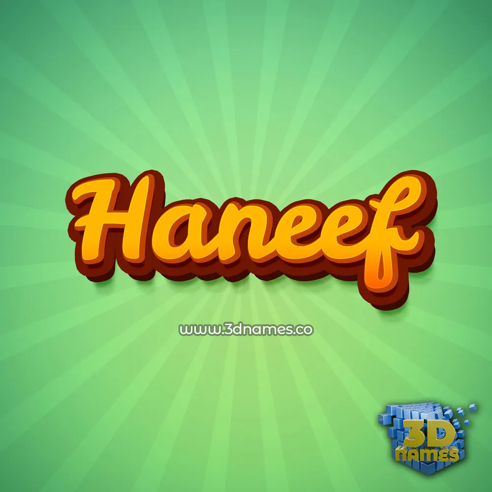 haneef in Green Rays style - 3D name wallpaper