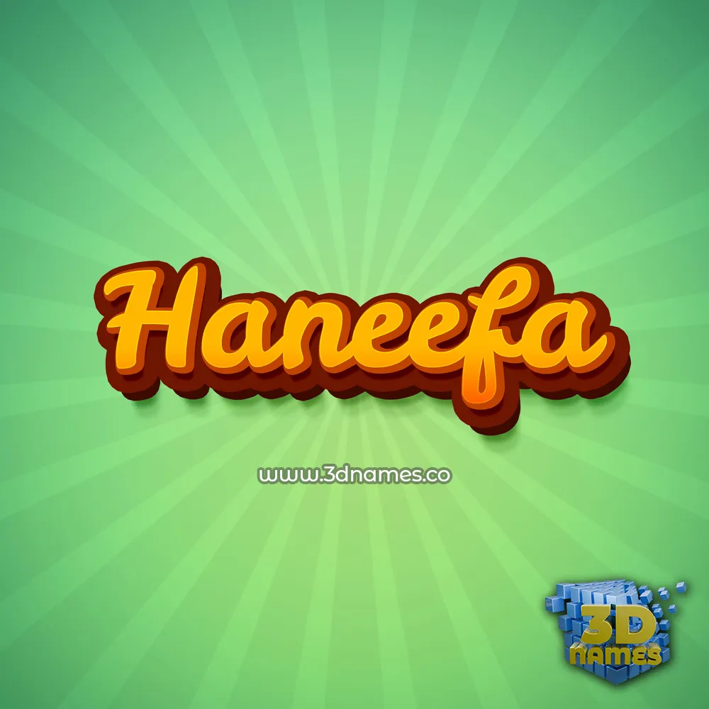 haneefa in Green Rays style - 3D name wallpaper
