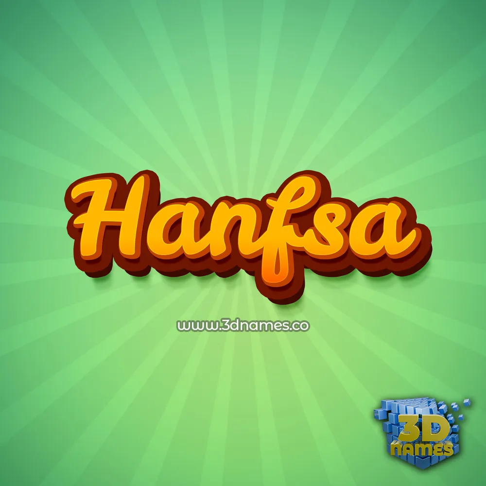 hanfsa in Green Rays style - 3D name wallpaper