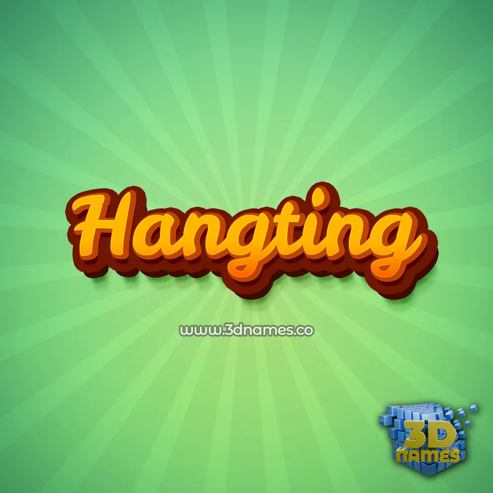 hangting in Green Rays style - 3D name wallpaper