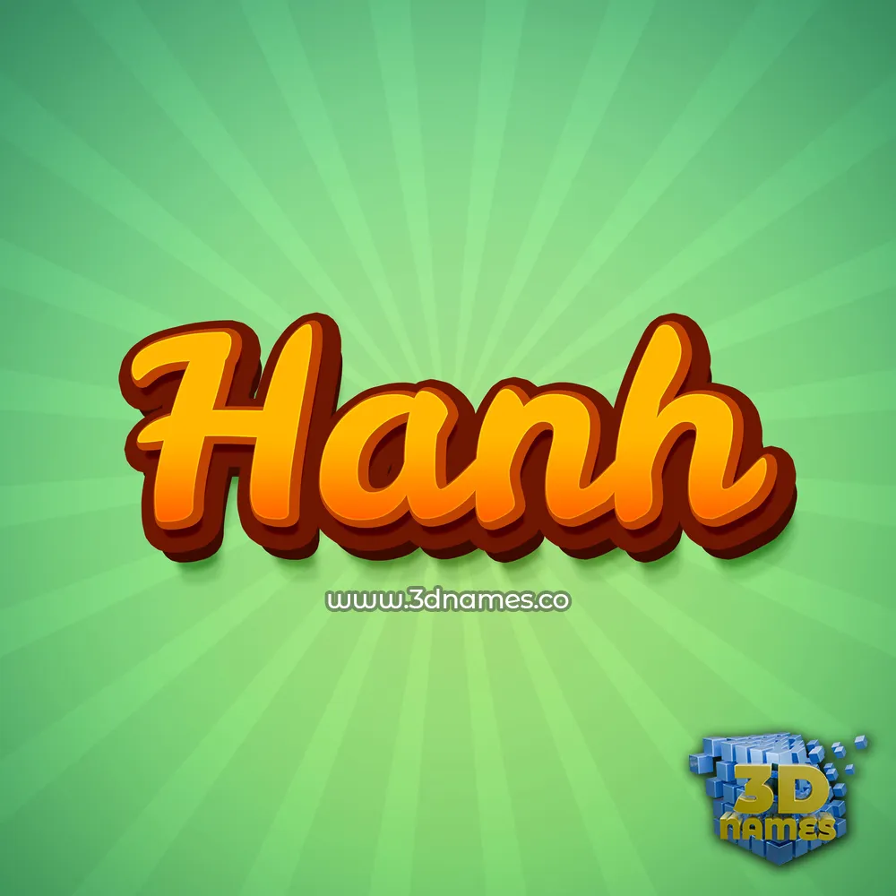 hanh in Green Rays style - 3D name wallpaper
