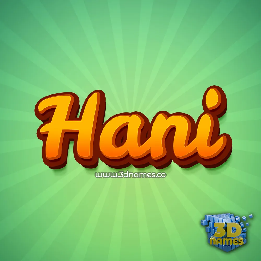 hani in Green Rays style - 3D name wallpaper