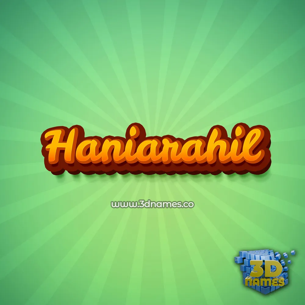 haniarahil in Green Rays style - 3D name wallpaper