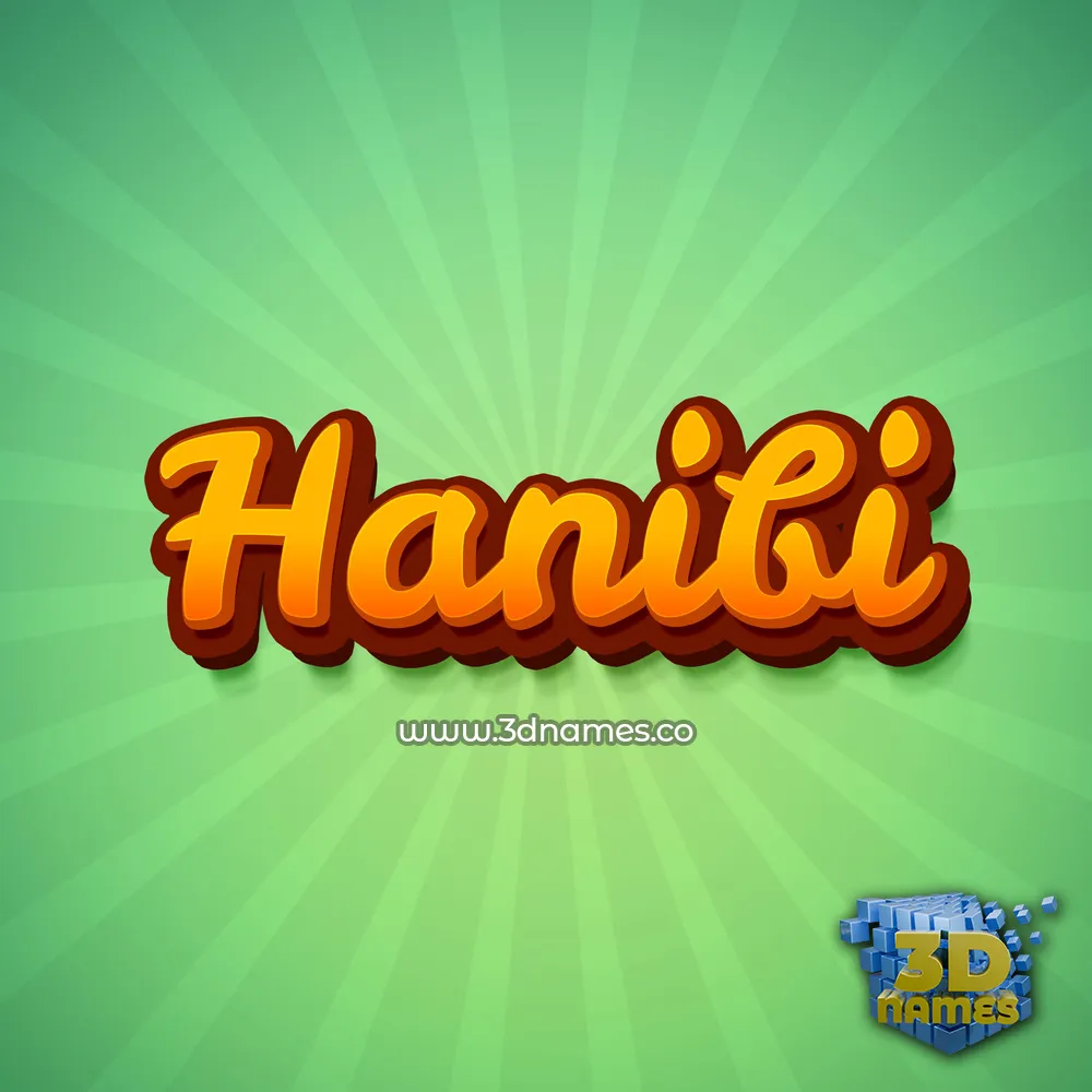 hanibi in Green Rays style - 3D name wallpaper