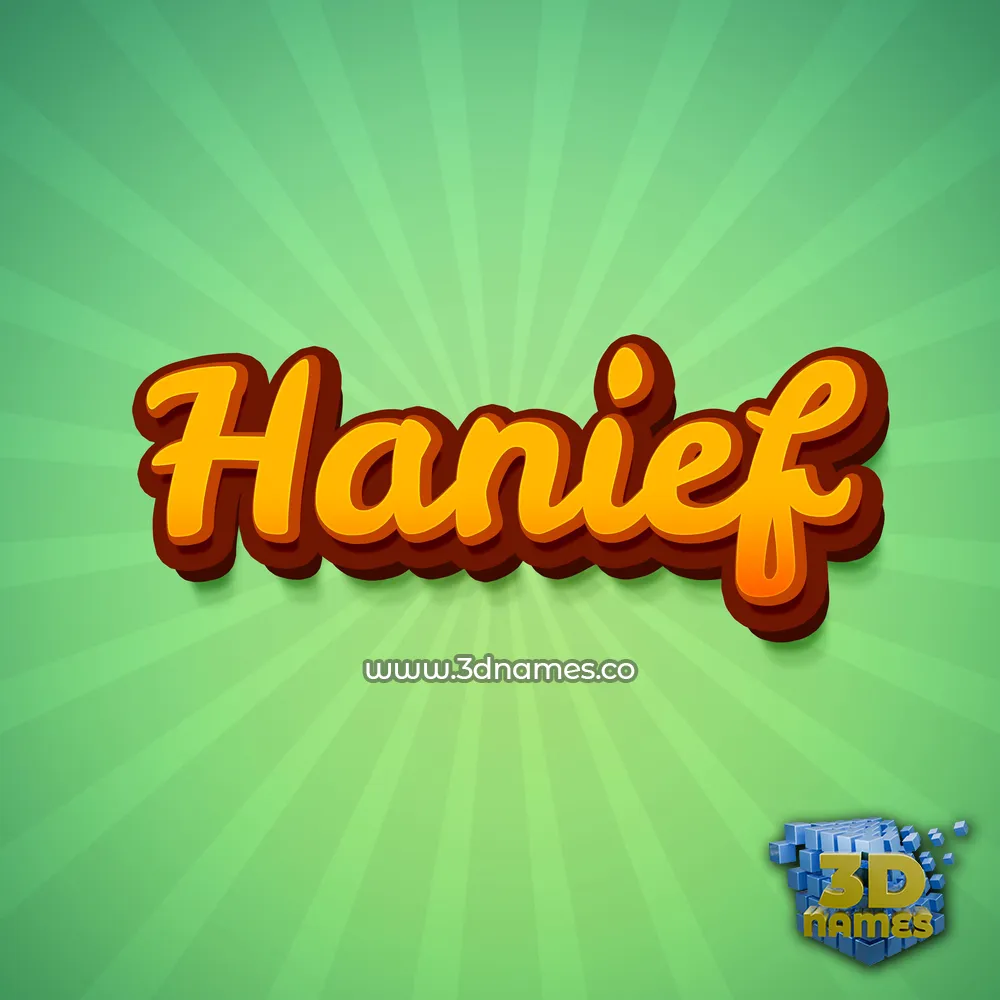hanief in Green Rays style - 3D name wallpaper