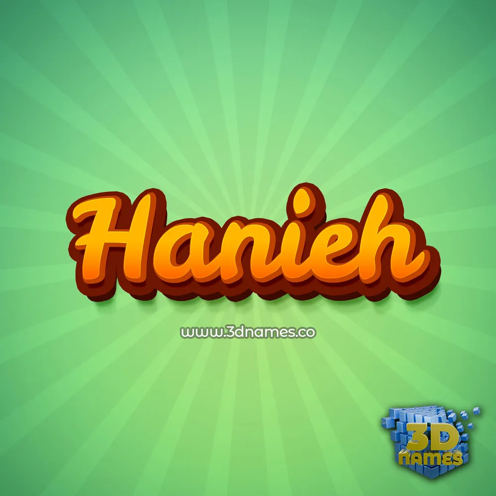 hanieh in Green Rays style - 3D name wallpaper