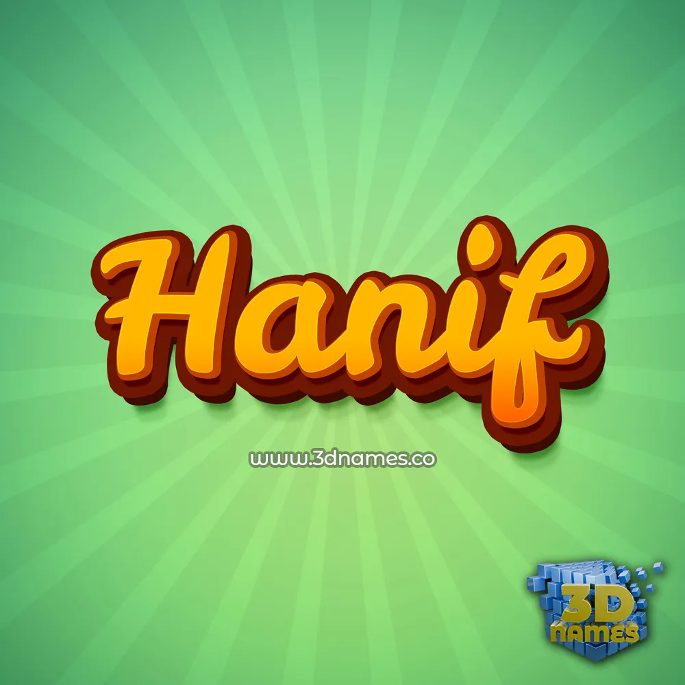 hanif in Green Rays style - 3D name wallpaper