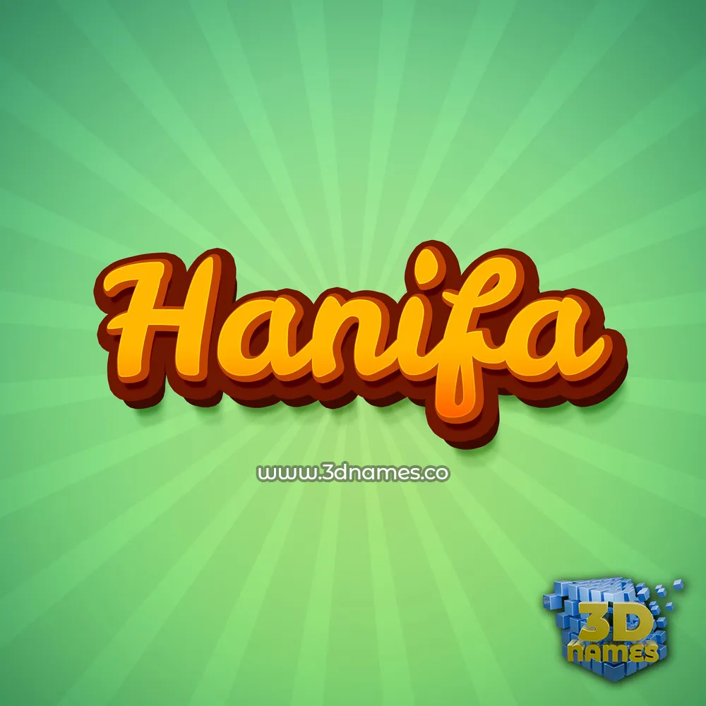 hanifa in Green Rays style - 3D name wallpaper