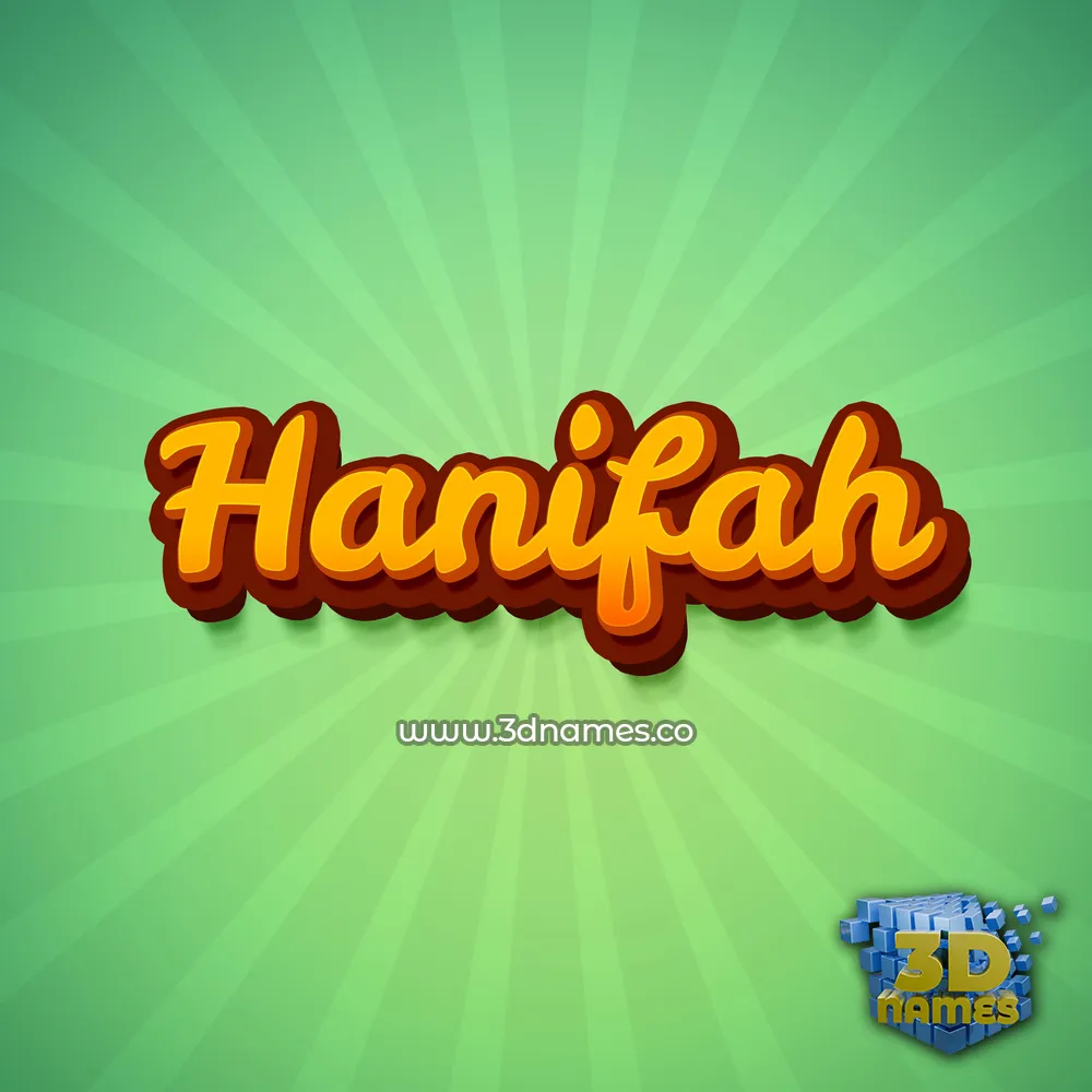 hanifah in Green Rays style - 3D name wallpaper