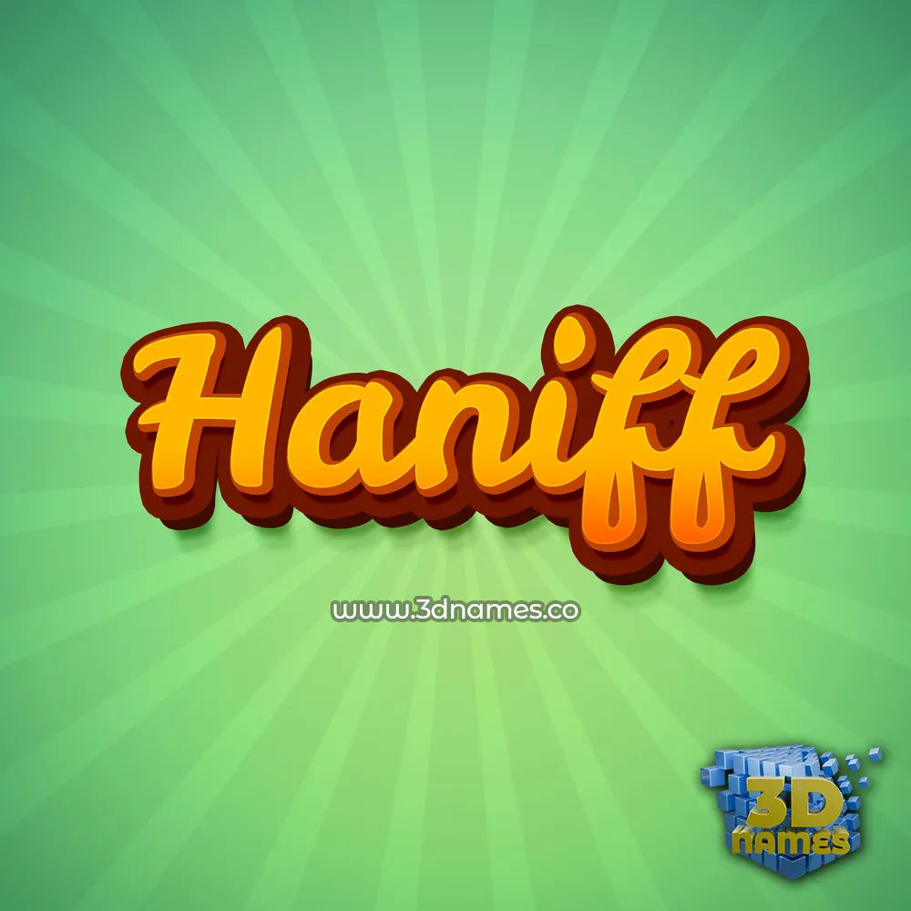 haniff in Green Rays style - 3D name wallpaper