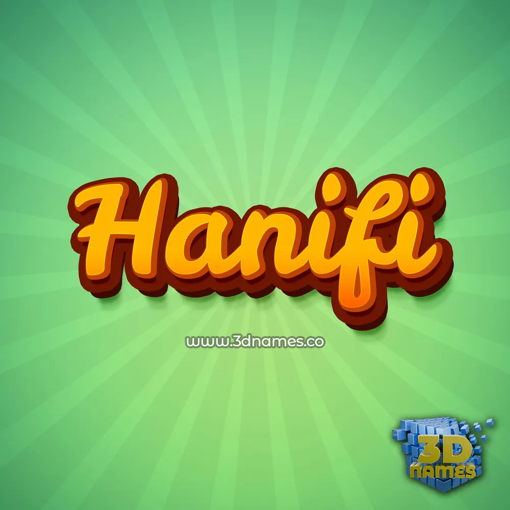 hanifi in Green Rays style - 3D name wallpaper