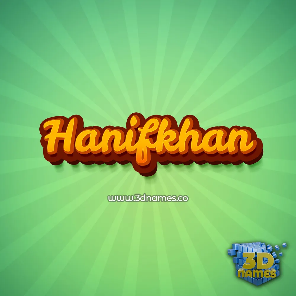 hanifkhan in Green Rays style - 3D name wallpaper